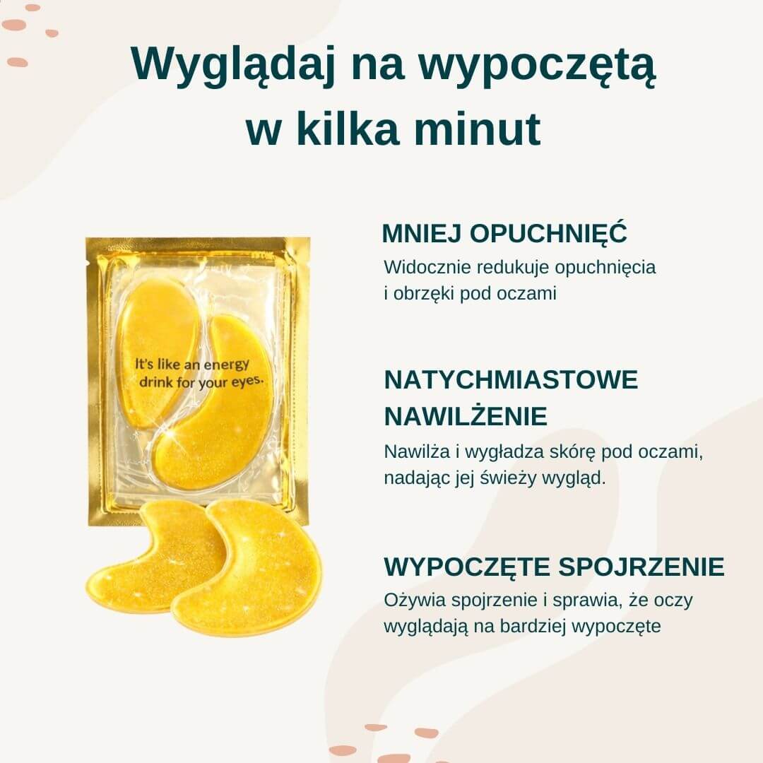 24K Gold Eye Mask dla wypoczętego i przebudzonego spojrzenia