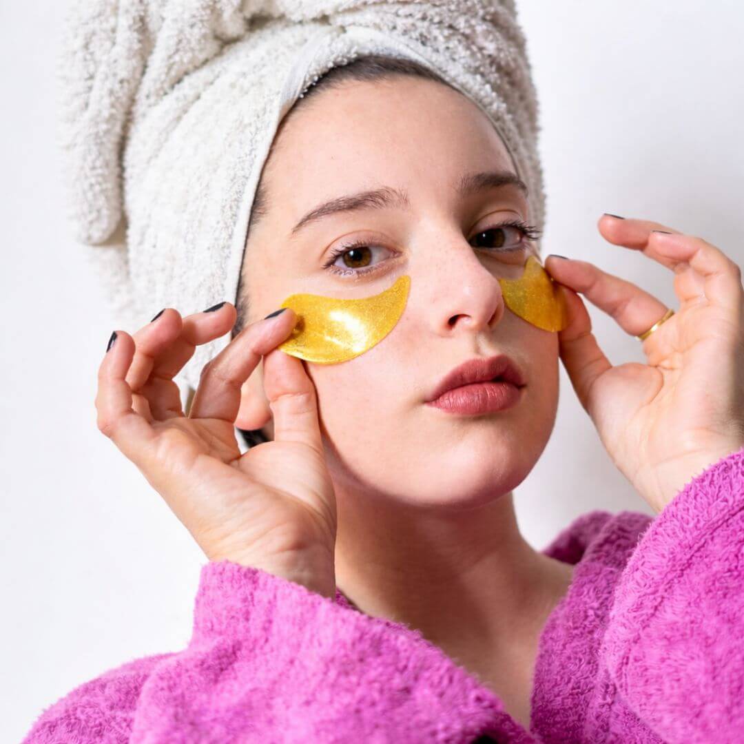 24K Gold Eye Mask dla wypoczętego i przebudzonego spojrzenia